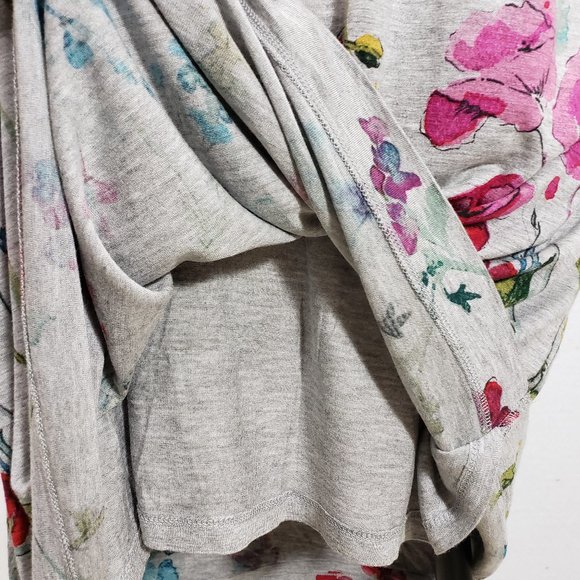 Gray Floral Rachel Roy Knit Open Back Dress Large - Picture 7 of 7